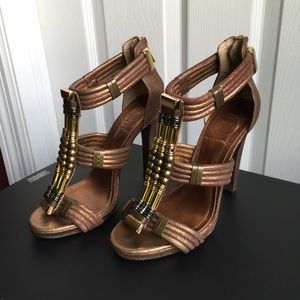 Tory Burch Carla Bronze Shimmering Beaded …